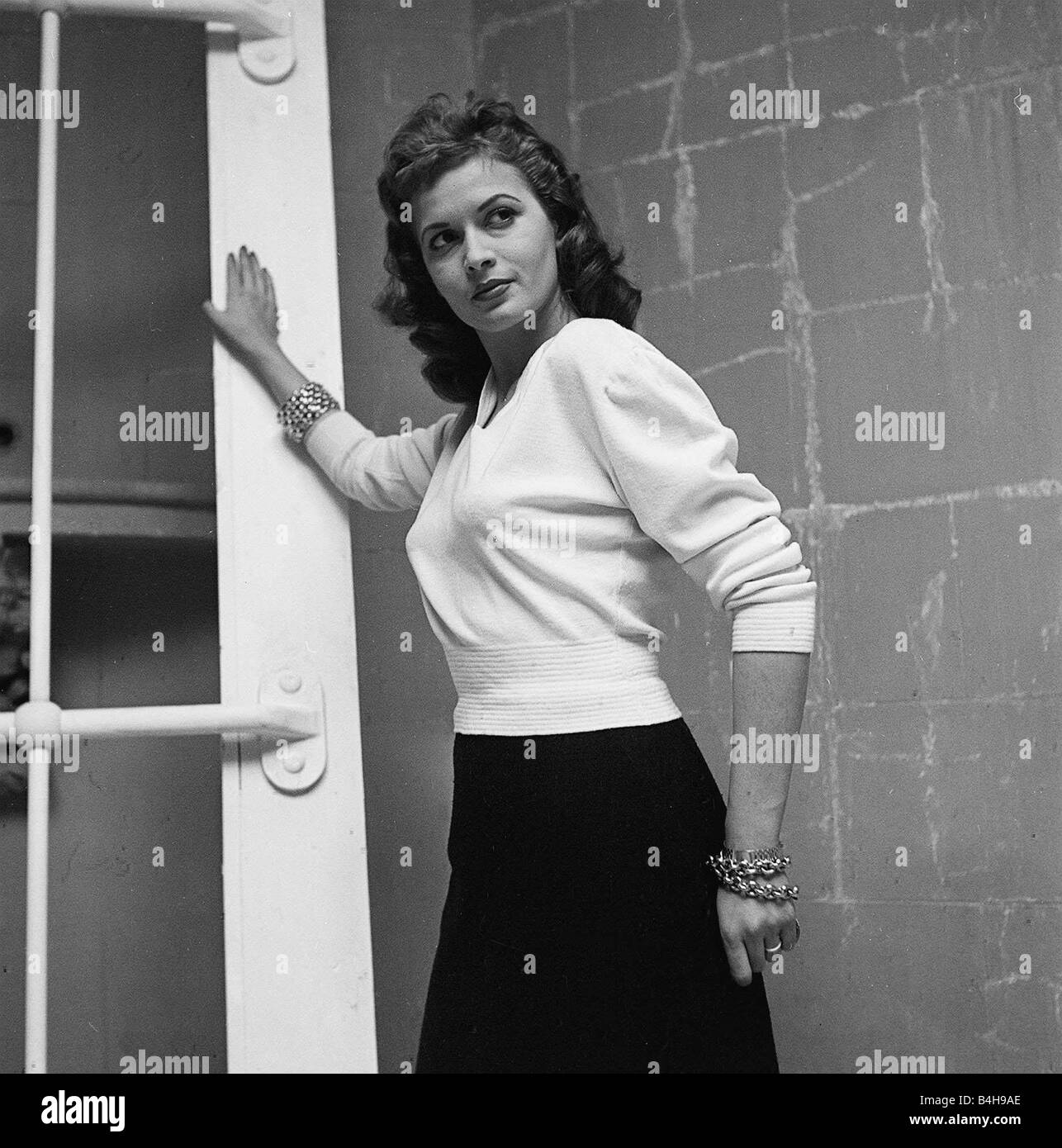 Actress Eva Bartok February 1952 Stock Photo