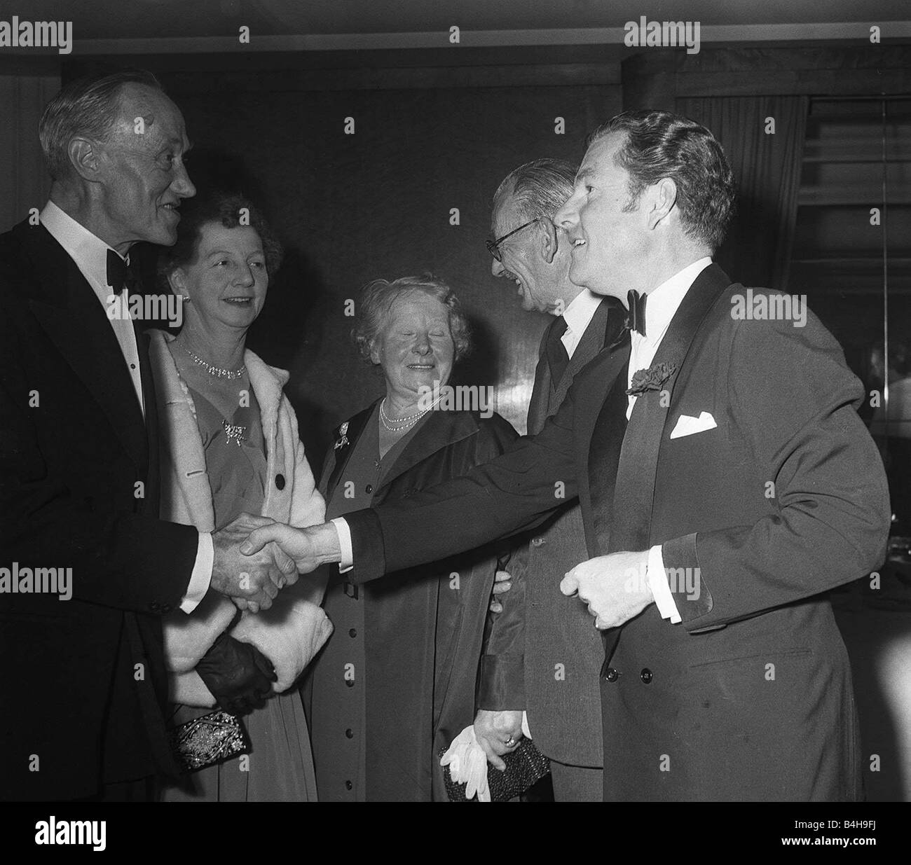 Actor Kenneth More Shakes Hands With Mr S E Daniels Of Portsmouth Who 