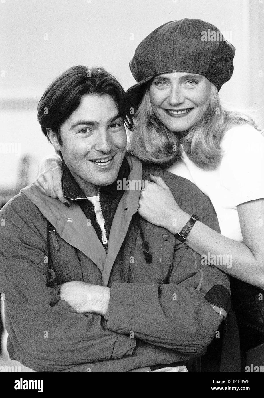 Michelle Collins Actress With Actor Nick Berry At The Rehearsals Of The TV Programme Strictly Business Stock Photo