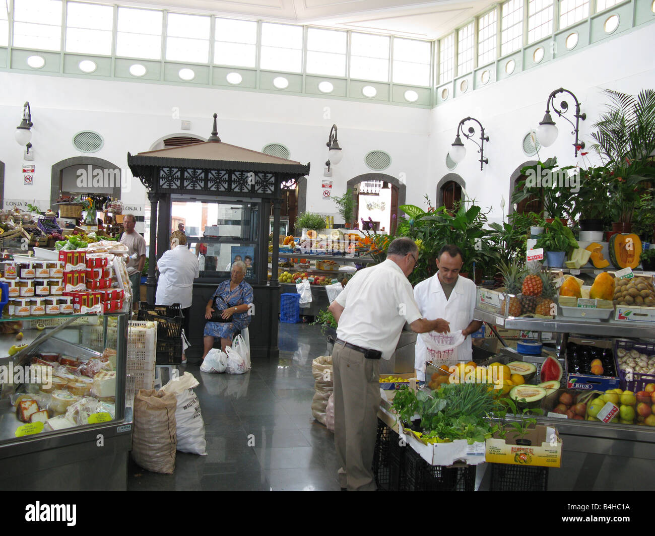 Indoor food market (La Recova), Santa Cruz de La Palma, La Palma, Canary Islands, Islas Canarias, Spain, España, Europe Stock Photo
