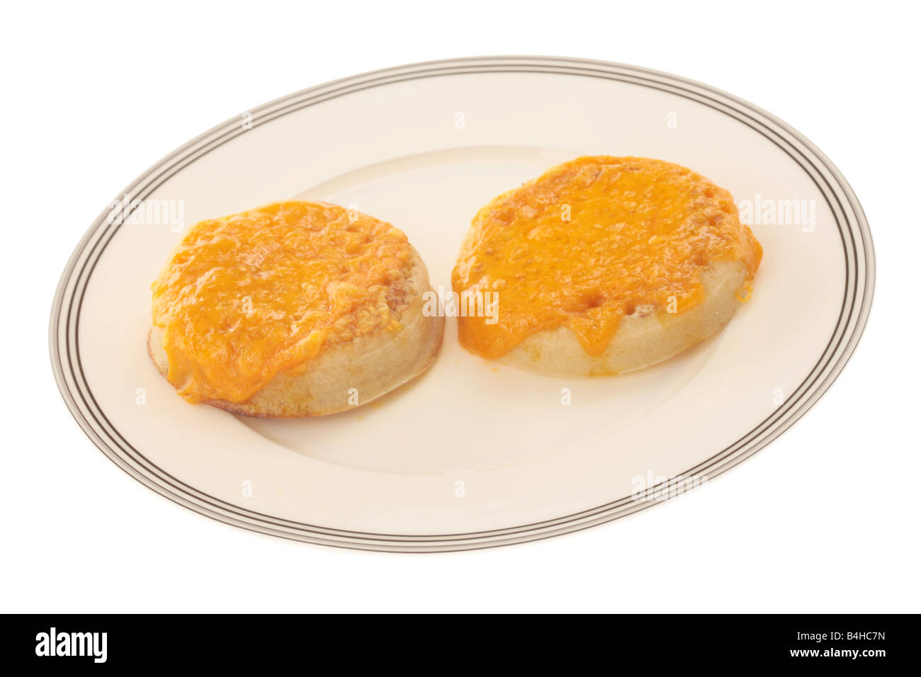 Fresh Hot Toasted Crumpets With Melted Grilled Cheese Topping Ready To