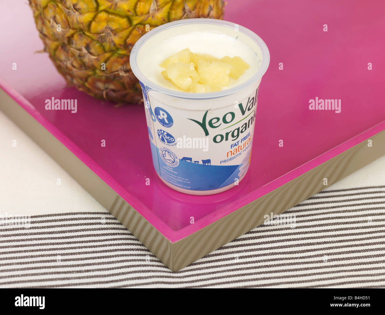 Pineapple in Yogurt Stock Photo Alamy