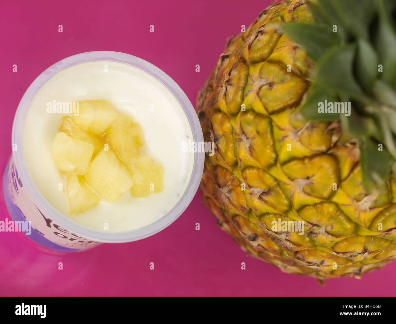 Pineapple in Yogurt Stock Photo Alamy