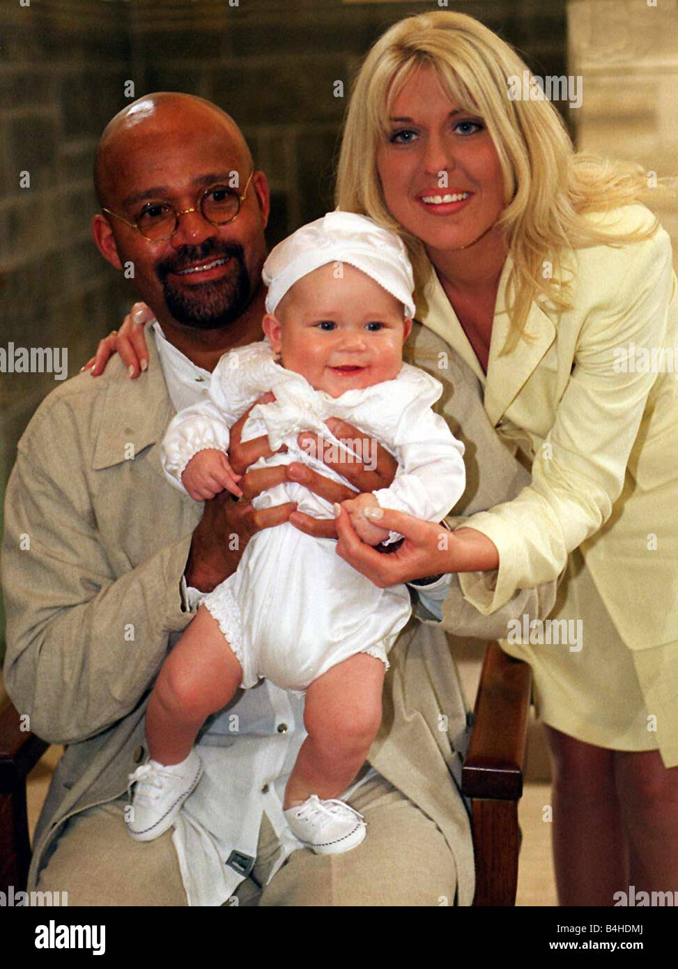 Louis Emerick Brookside actor 1997 with partner Lisa Crawford and Stock Photo - Alamy