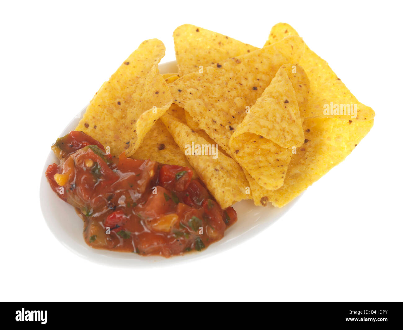 Tortilla Chips with Salsa Stock Photo - Alamy