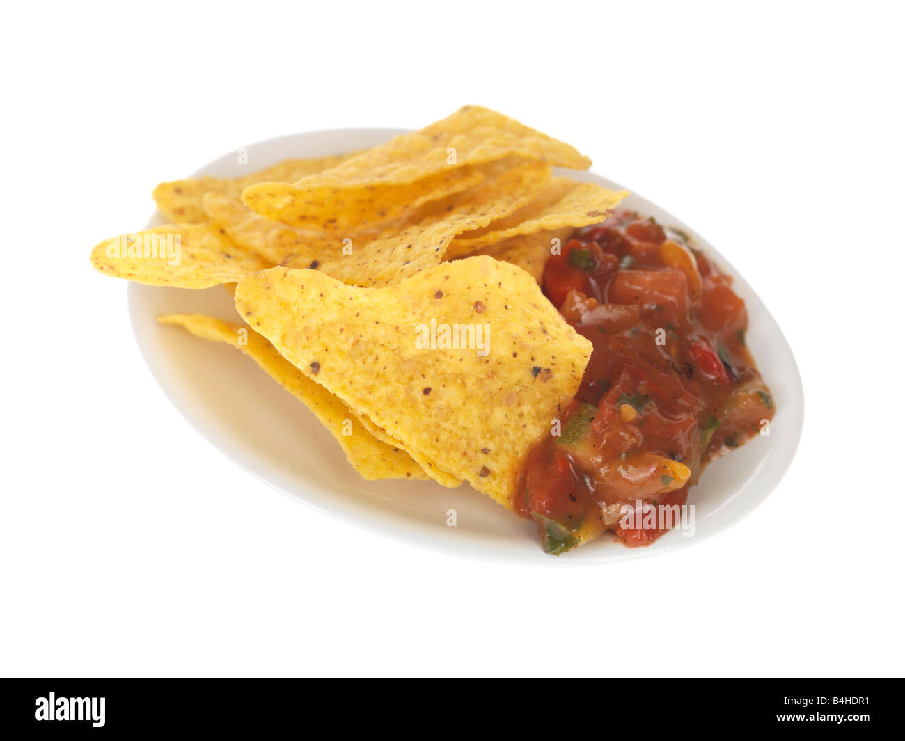 Tortilla Chips with Salsa Stock Photo - Alamy