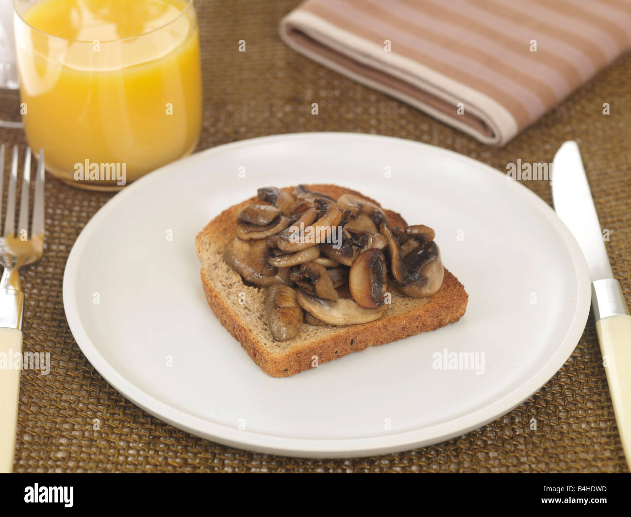 Mushrooms on Toast Stock Photo Alamy
