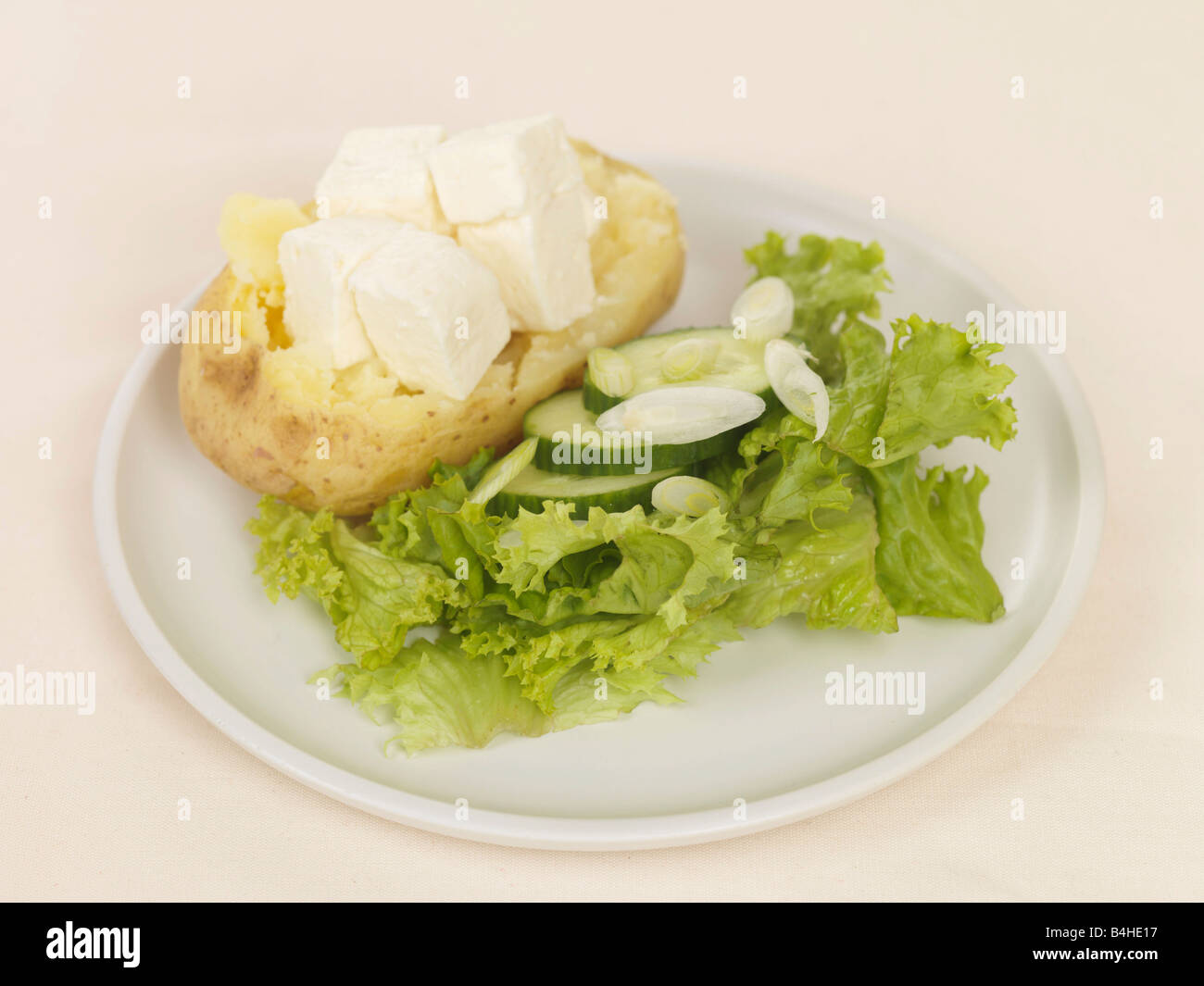 Jacket Potato with Feta Cheese Stock Photo Alamy