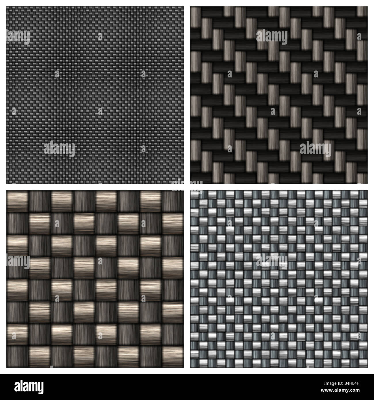 A collection of four different carbon fiber patterns Stock Photo Alamy