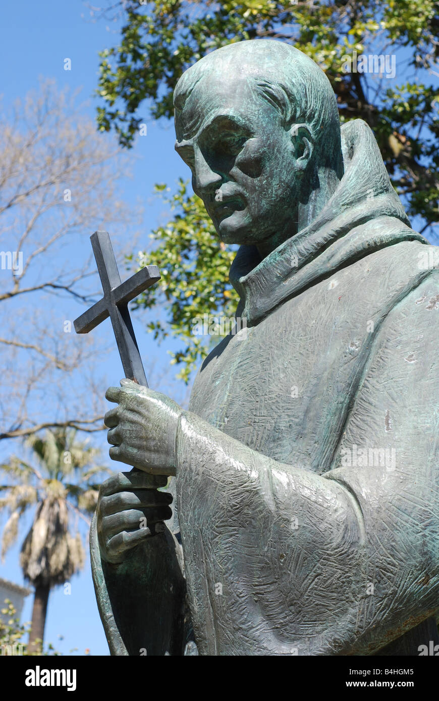 Statue of Father Junipero Serra at California State Capitol Sacramento California Stock Photo