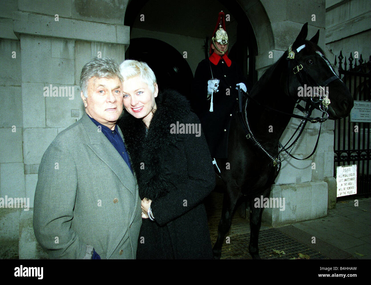 Actor Tony Curtis with his new wife Jill November 1998 in London on their honeymoon Stock Photo