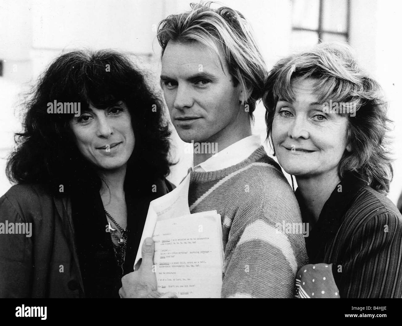 Eleanor Bron L actress with Sting and Sheila Hancock November 1984 Stock Photo