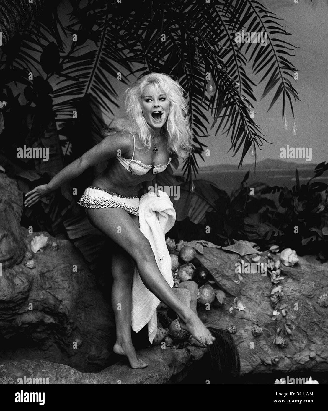 Actress Elke Sommer wearing a bikini 1961 Stock Photo