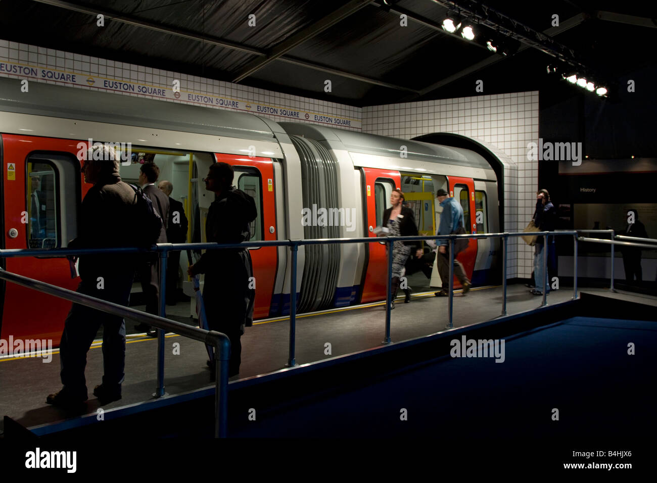 London Underground sub-surface S-Stock mock-up train on display Euston Gardens October 2008 Stock Photo