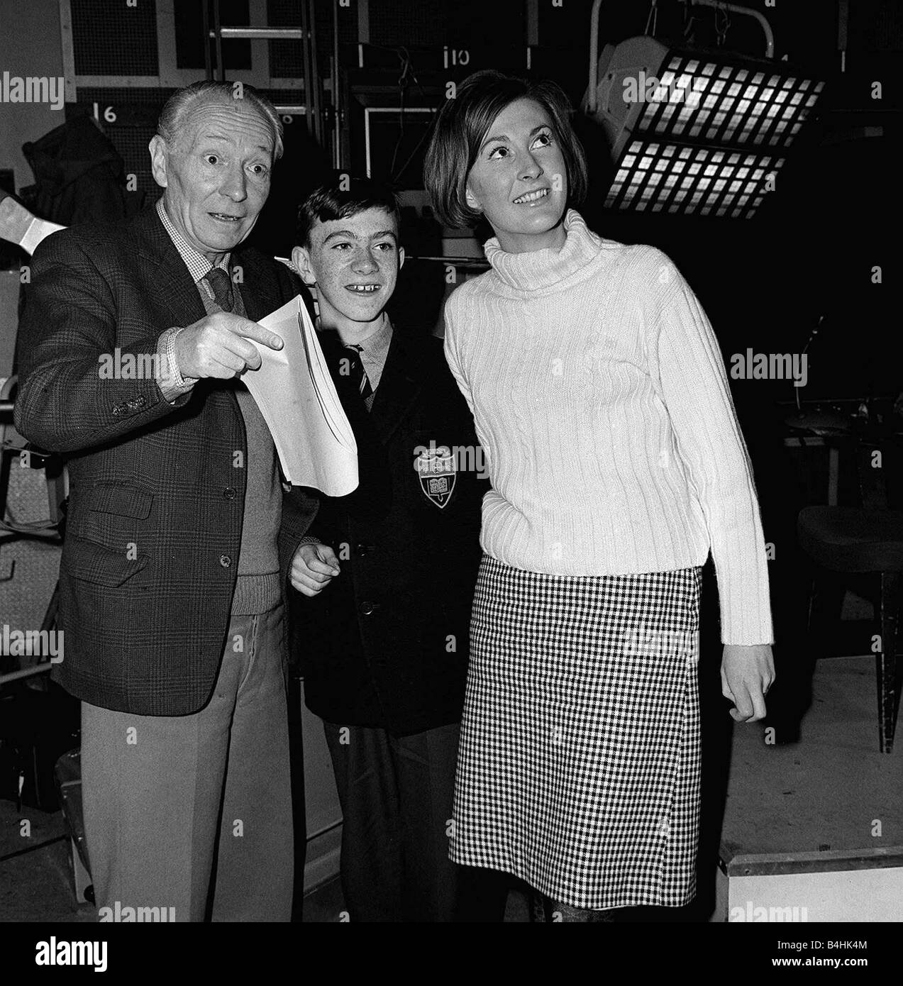 Doctor Who Actor William Hartnell Is Visited By Fan Steven Qualtrough At The Bbc 1964 Stock Photo Alamy