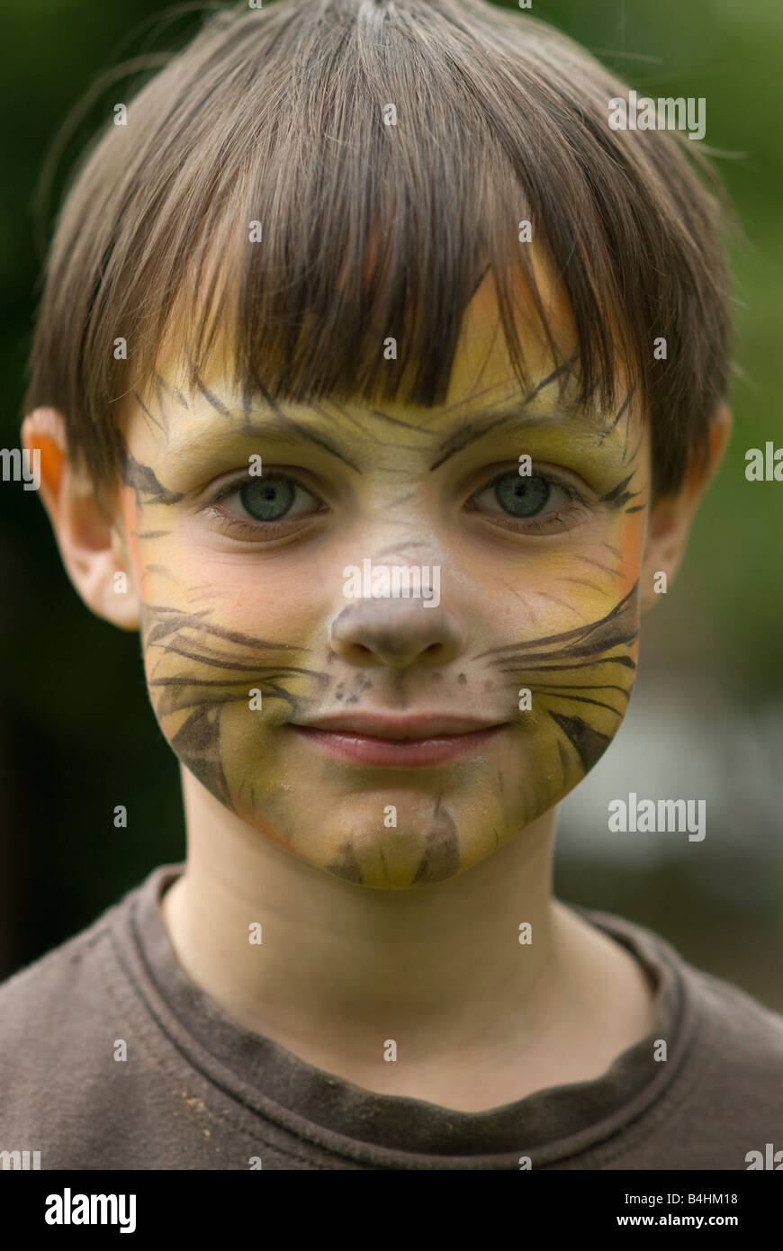 Boy with face paint Stock Photo Alamy