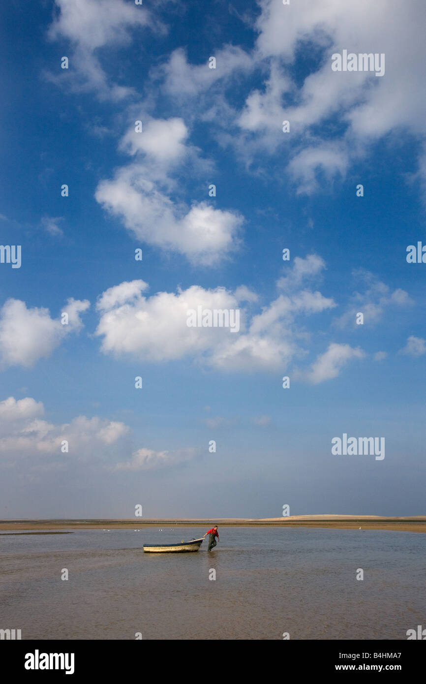 Going to the Mussel Beds in Blakeney Harbour Norfolk September Stock Photo