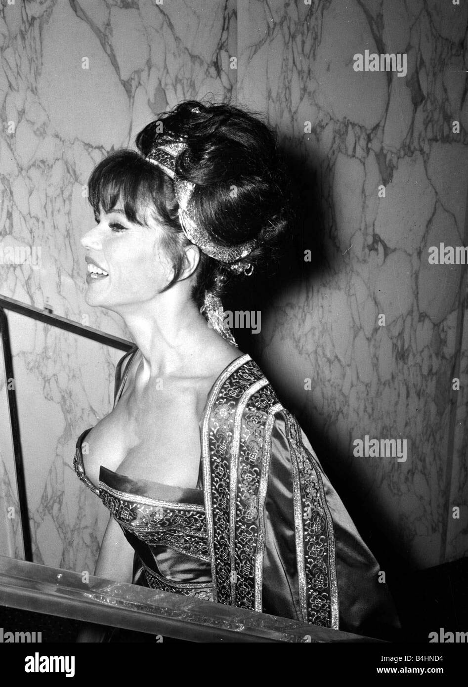 The VIPs Film Premiere September 1963 Side portrait of a smiling Laya Raki Actress Singer pictured arriving at the Empire Theatre Leicester Square Stock Photo