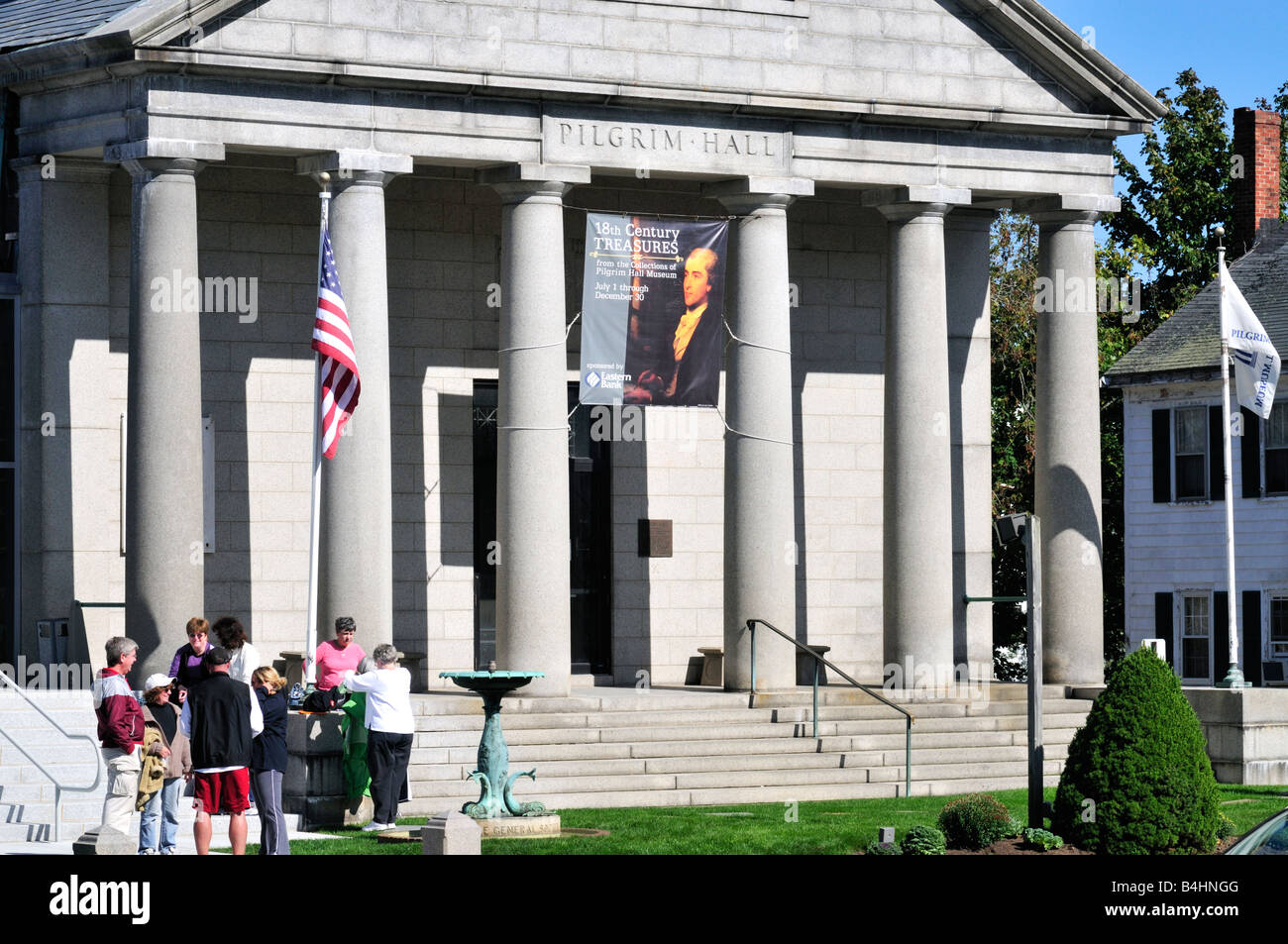 Exterior of Pilgrim Hall Museum in Plymouth Massachusetts USA with