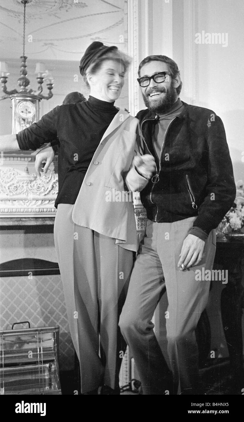 Actor Peter O Toole with actress Katherine Hepburn November 1967 Mirrorpix Stock Photo