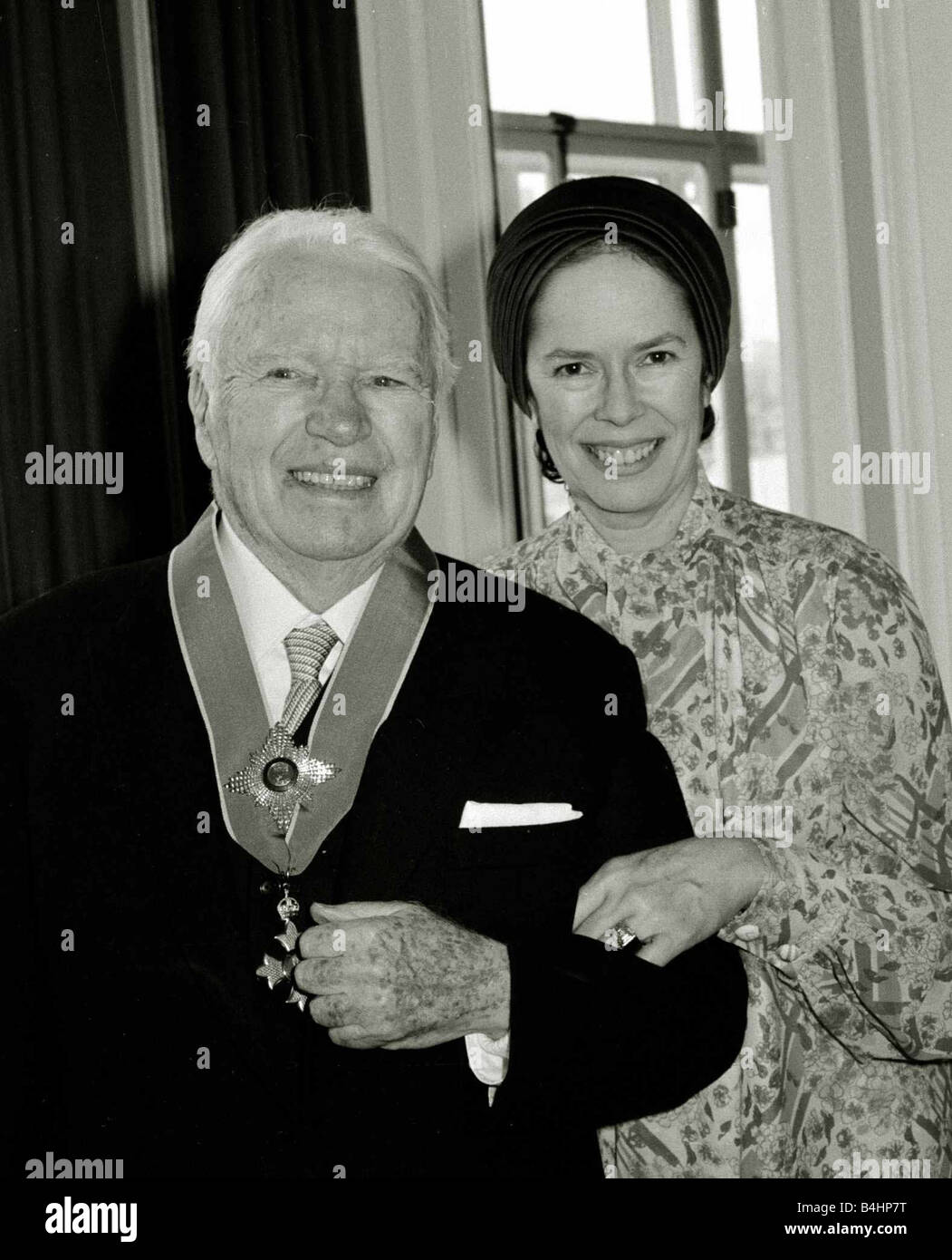 Charlie Chaplin was knighted by the Queen at Buckingham Palace Sir Charlie  Chaplin then returned to the Savoy Hotel with other members of his family  knighthood wife comedian comedy March 1975 1970s