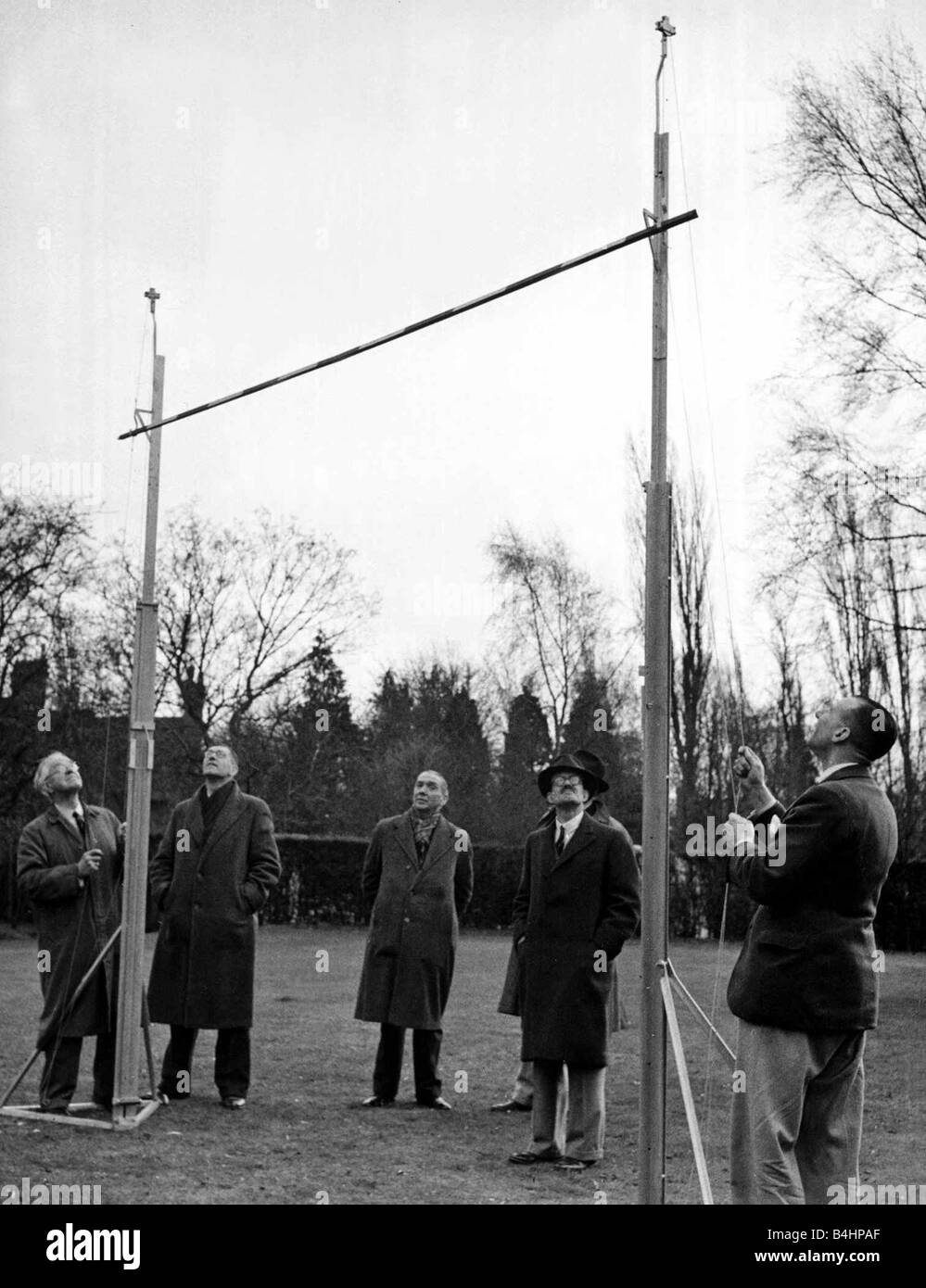 Olympic Games 1948 Mr Rottenburg has developed a new system for the pole vault Stock Photo