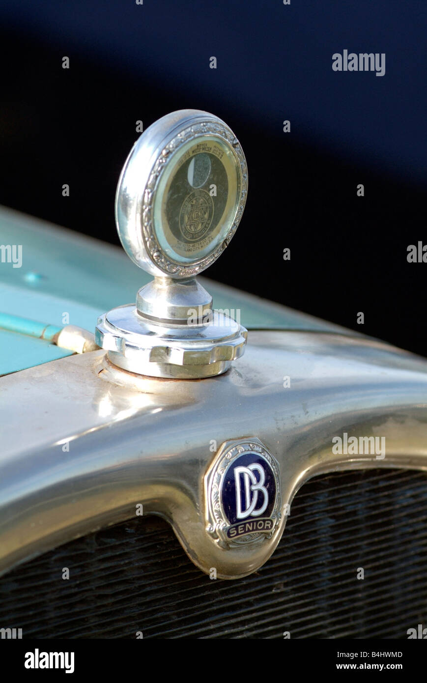 Dodge Brothers DB Senior vintage car radiator with Boyce moto meter on top of radiator header tank Stock Photo