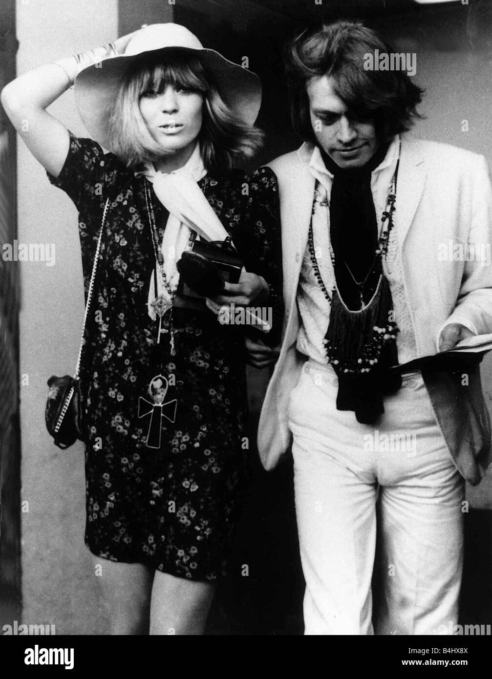 effect Costumes Above head and shoulder Anita Pallenberg and boyfriend Brian Jones 1967 Stock Photo - Alamy