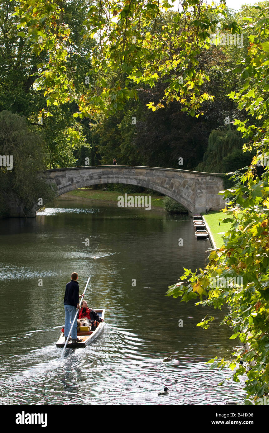 punting on the river cam, cambridge, england Stock Photo