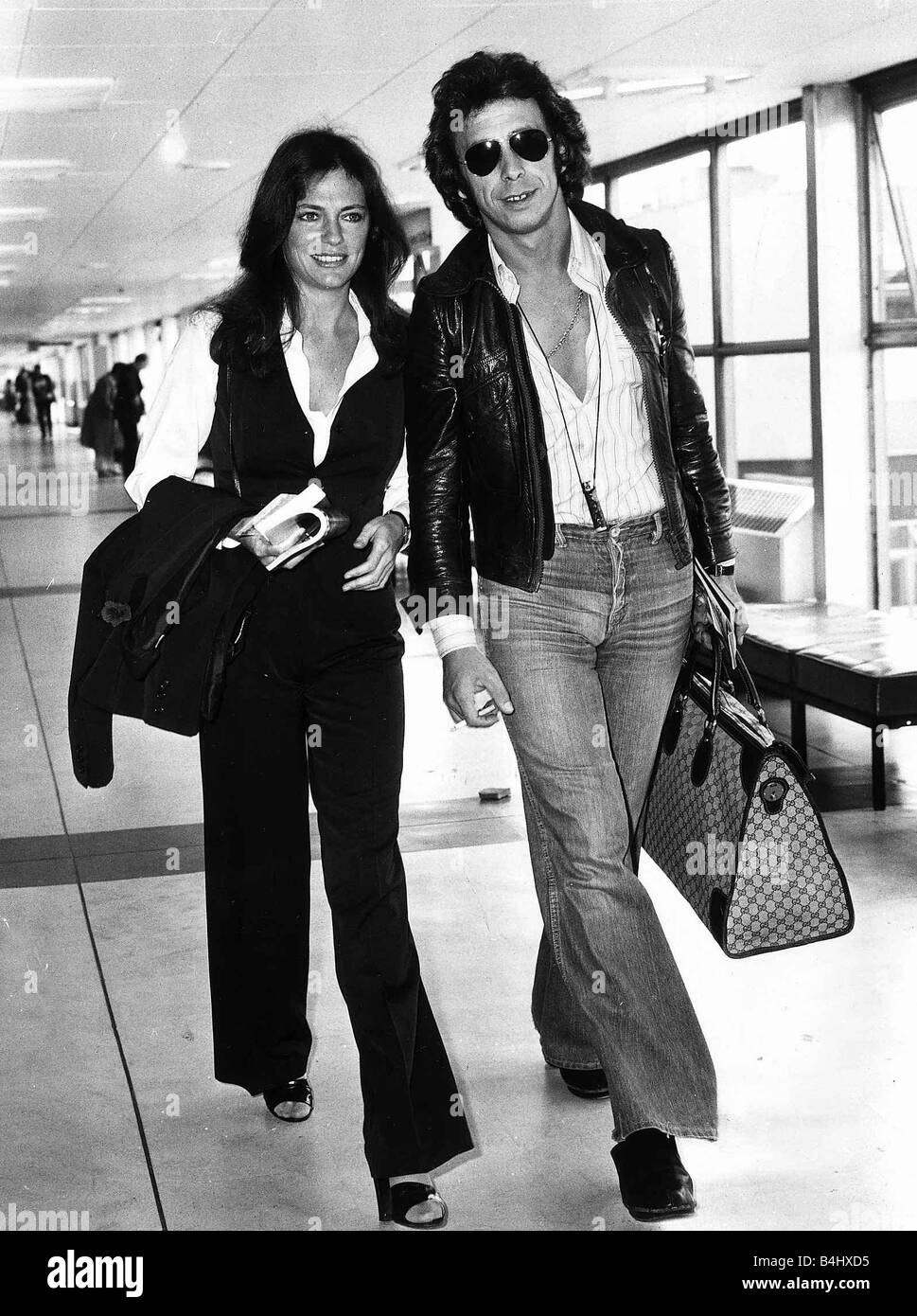 Jacqueline Bisset actress with boyfriend Victor Drai in 1976 Stock ...