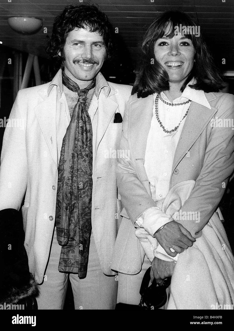 Actress Diana Rigg at Heathrow airport with her husband Menachem ...