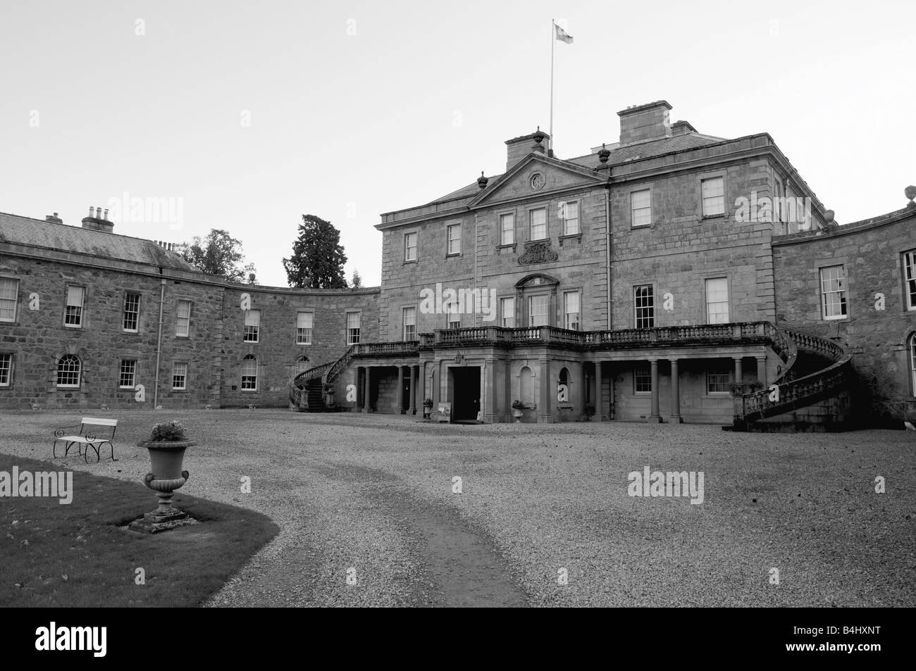 A view of haddo house from the front (main entrance) Stock Photo