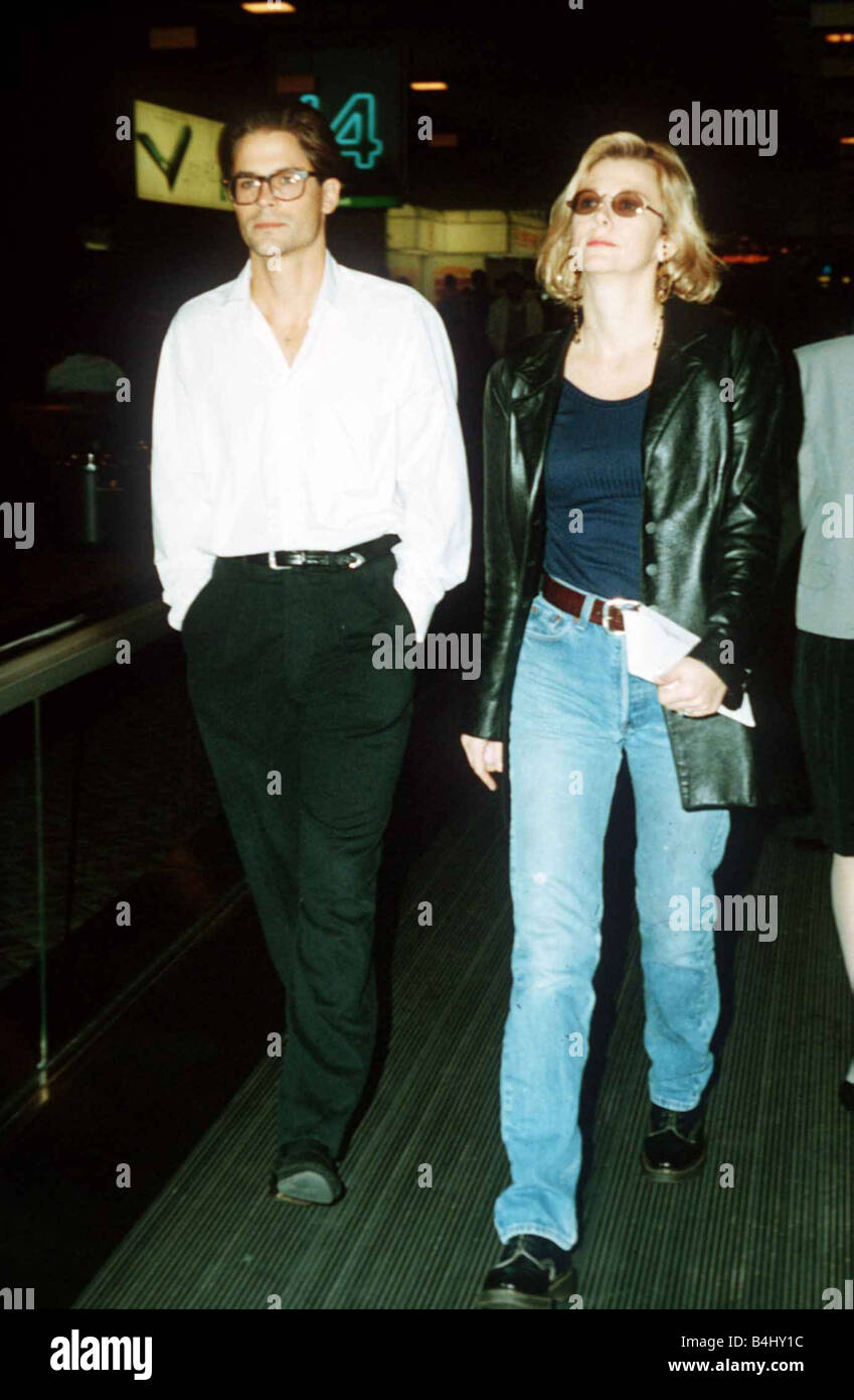 Rob Lowe actor with girlfriend Sheryl Berkoff Stock Photo