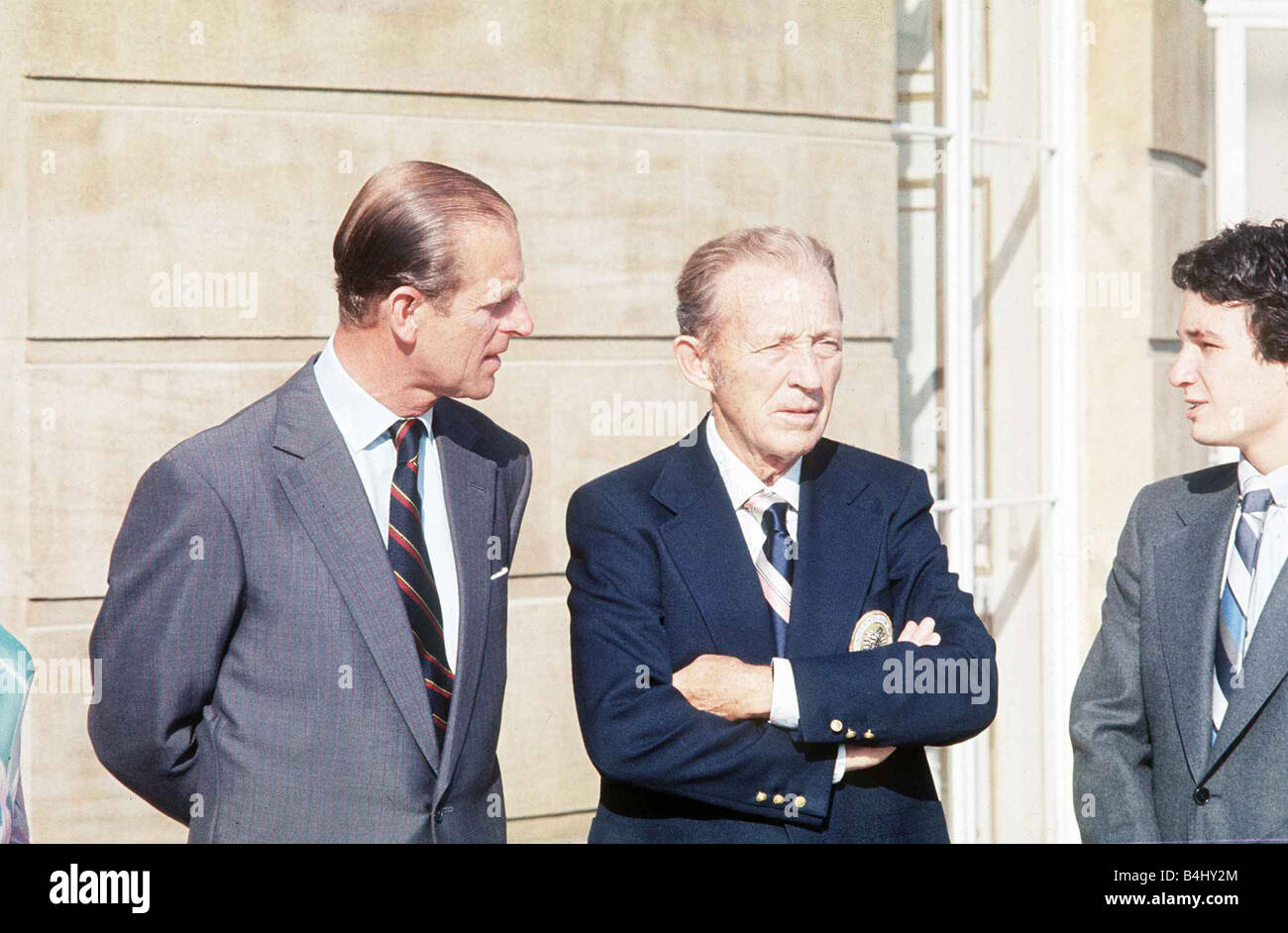 Bing Crosby with the Duke of Edinburgh July 1976 who gave a party for the singer and his son Harry Crosby dbase msi Stock Photo