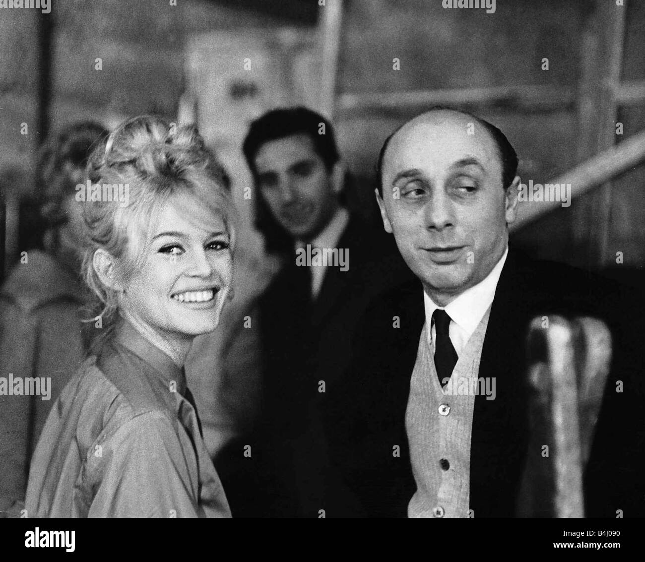 Brigitte Bardot French actress and daily Mirror Feature writer Donald Zec January 1959 Stock Photo
