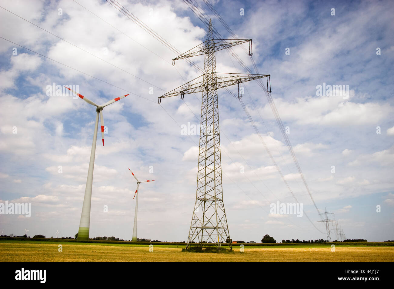 Windenergy / energy distribution Stock Photo