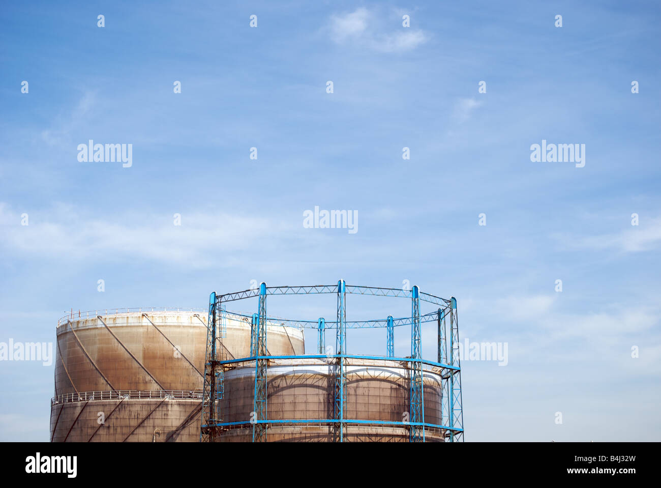 Gas towers near Brighton Stock Photo Alamy