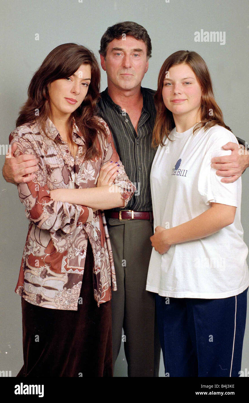 Actor Bill Murray from TV show The Bill poses with his two daughters Liz and Jamie September 1996 Stock Photo