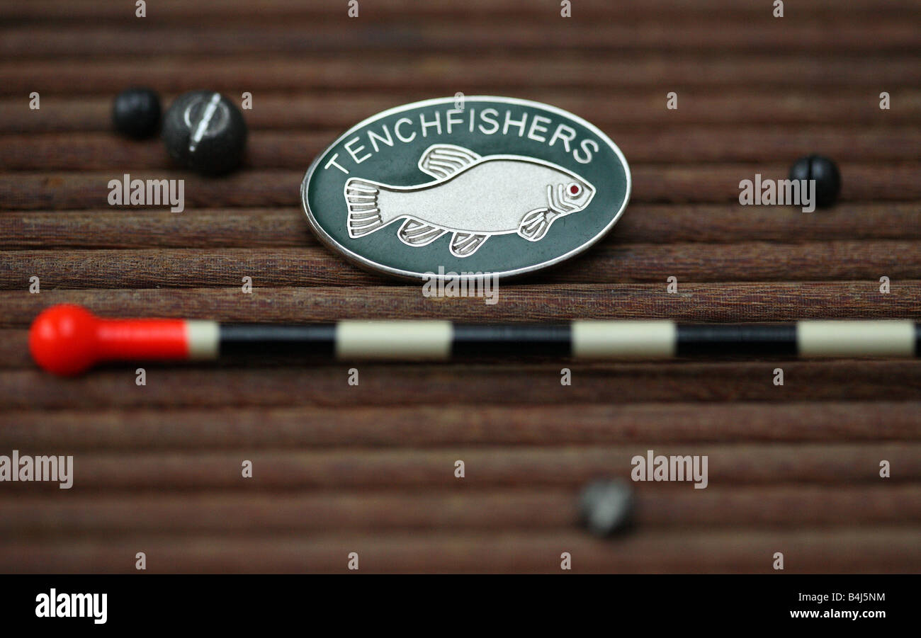Tenchfishers Club membership badge, with Chris Lythe Tench Float