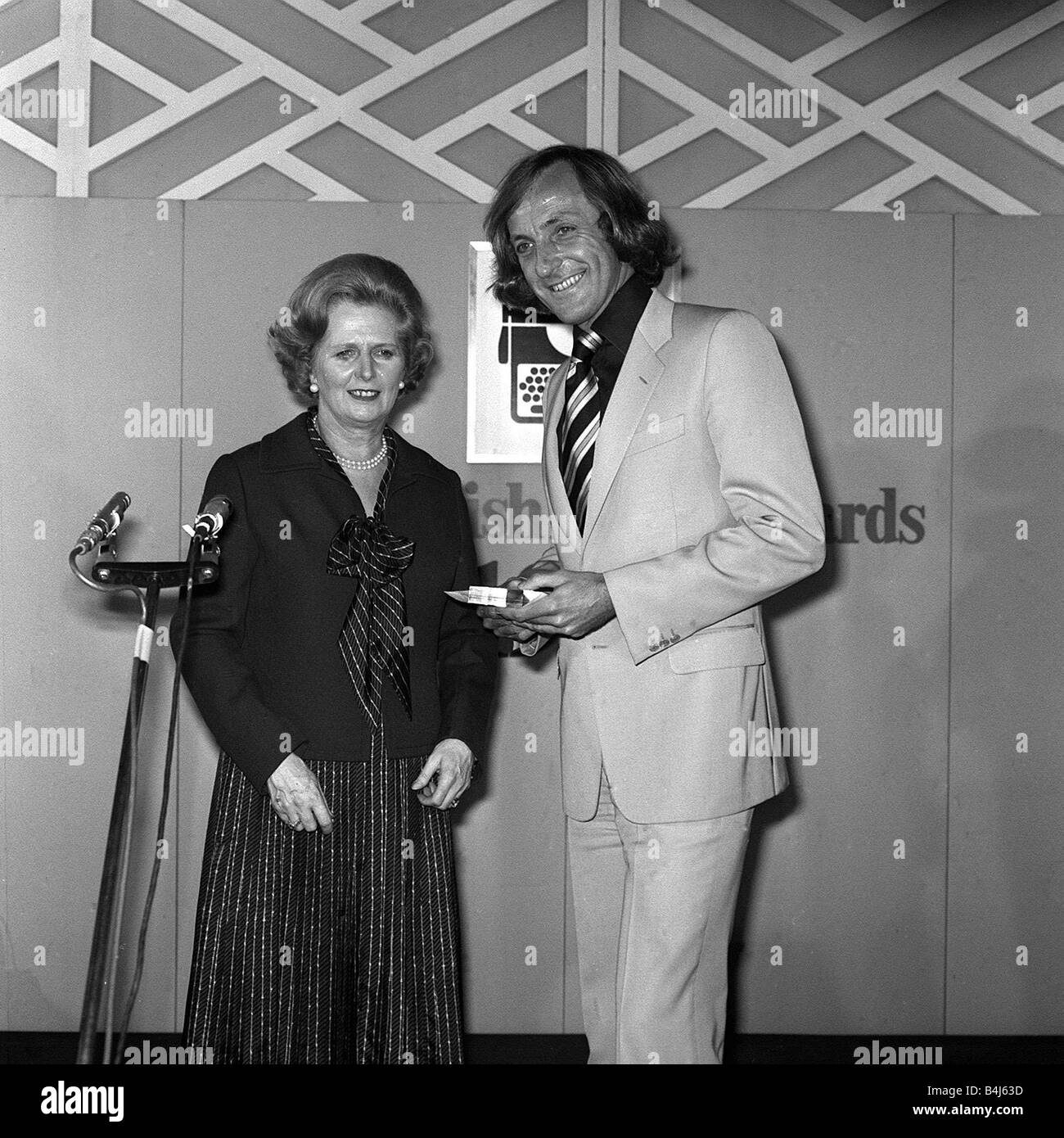 John Pilger April 1980 Journalist receiving award Journalist Of The Year Award 1979 from