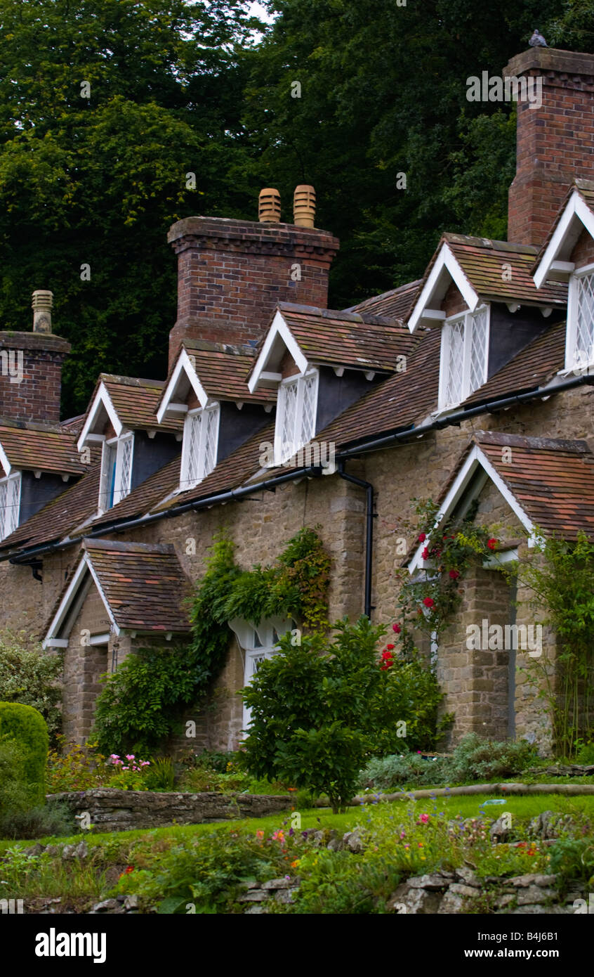 Exterior of Clive Cottages in Ludlow Shropshire England UK Stock Photo