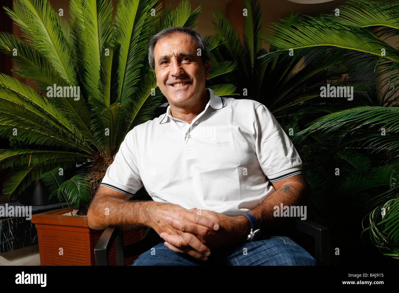 Seve Ballesteros photographed at a hotel in Madrid, Spain in 2007. Stock Photo