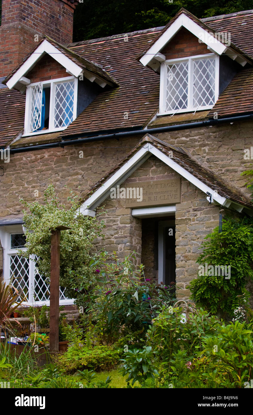 Exterior of Clive Cottages in Ludlow Shropshire England UK Stock Photo