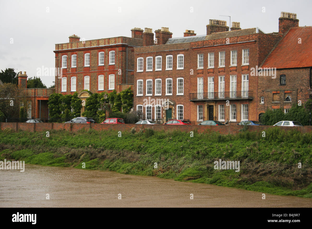 North Brink, on the banks of the River Nene in Wisbech, Cambridgeshire Stock Photo