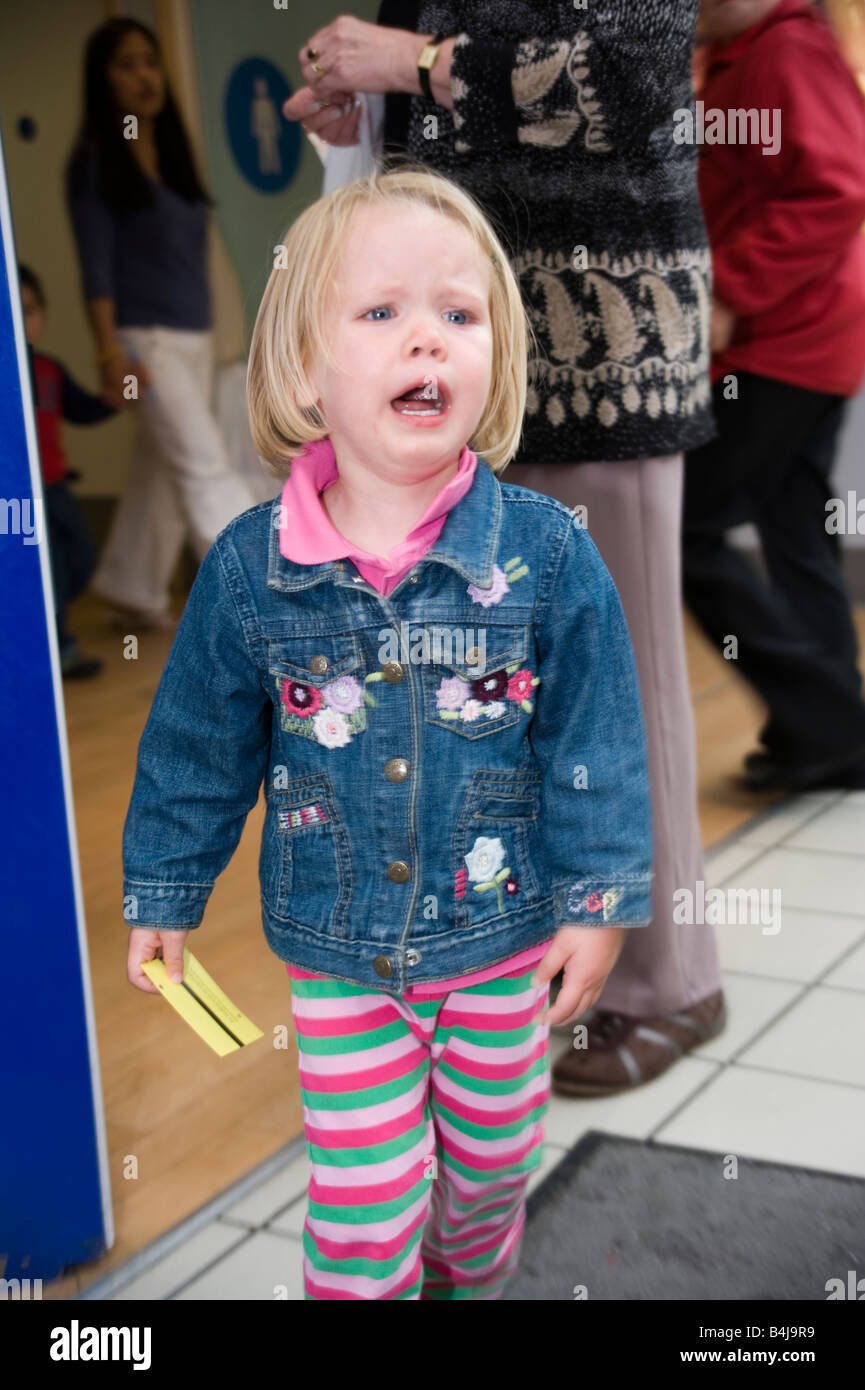 little girl having a tantrum in a shopping centre Stock Photo Alamy