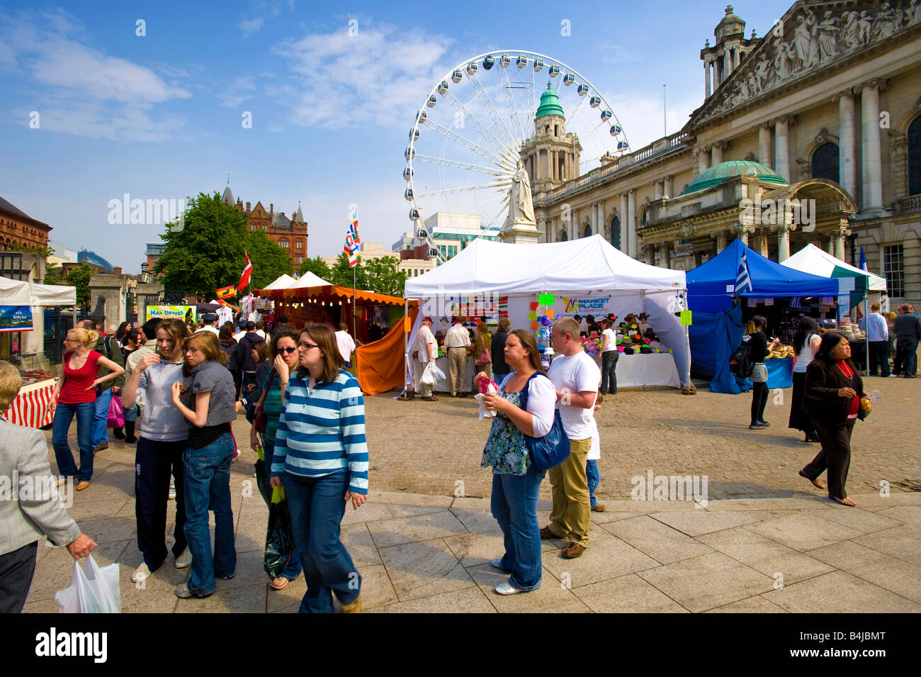 Continental Market Belfast City Hall May 2008 Northern Ireland Stock Photo