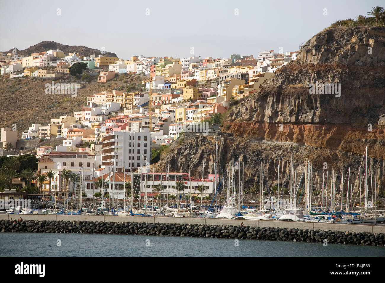 The Spanish town and harbour of San Sebastion on the Island of La Gomara The second smallest of the Canary Islands Stock Photo