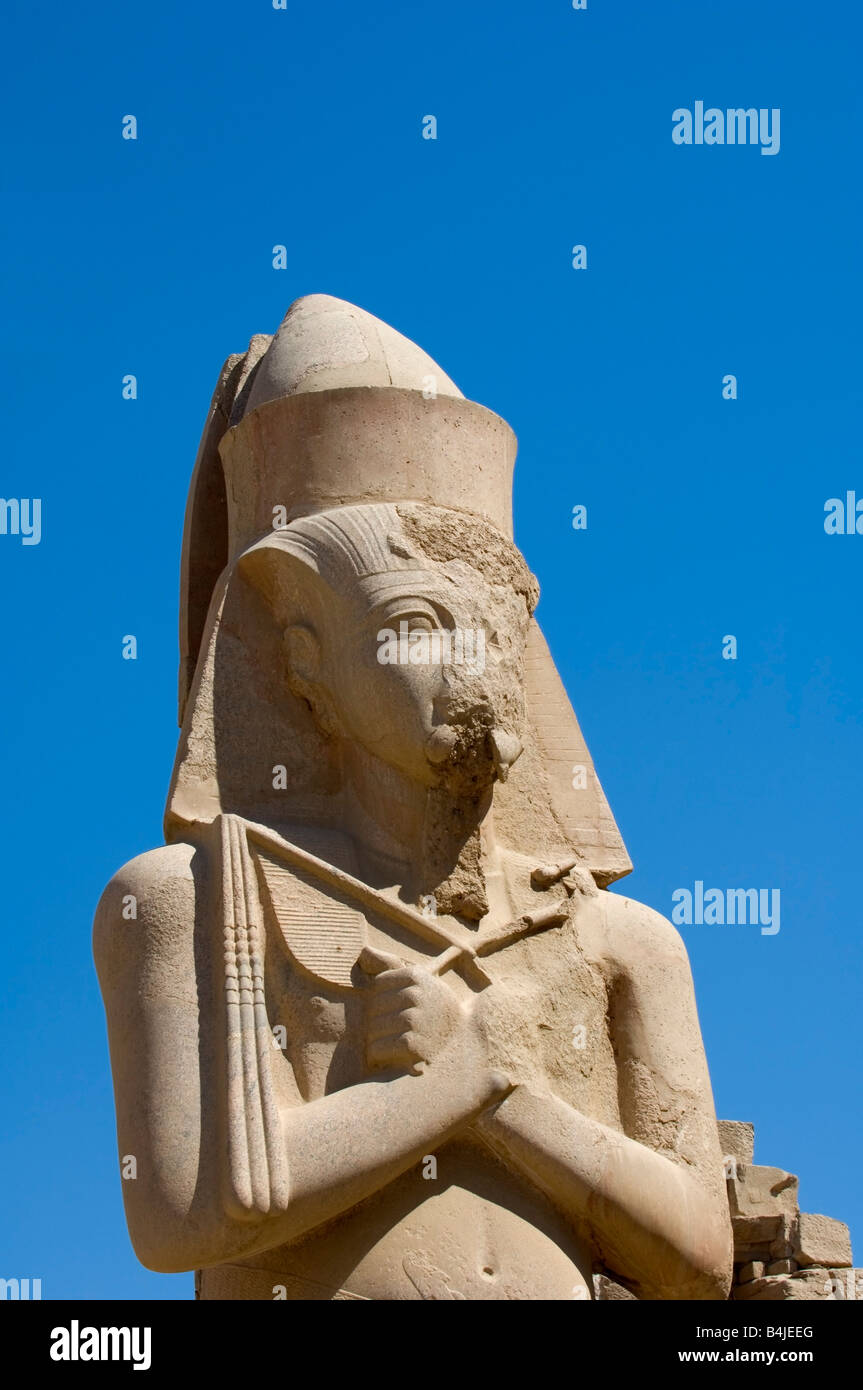 Colossus of Rameses II, Karnak Temple Complex, UNESCO World Heritage Site, Luxor, Egypt Stock Photo