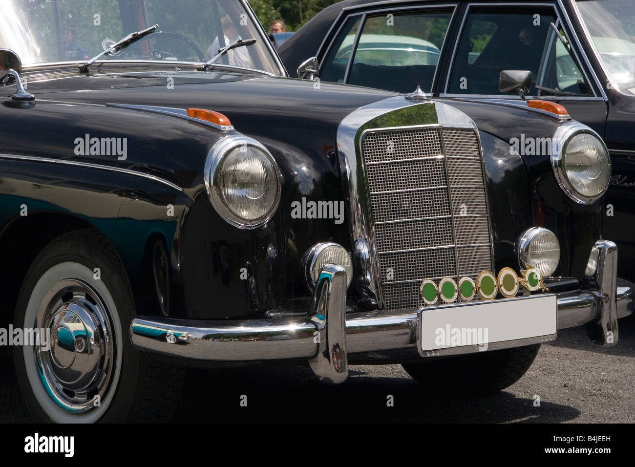 vintage-mercedes-benz-black-german-car-stock-photo-alamy