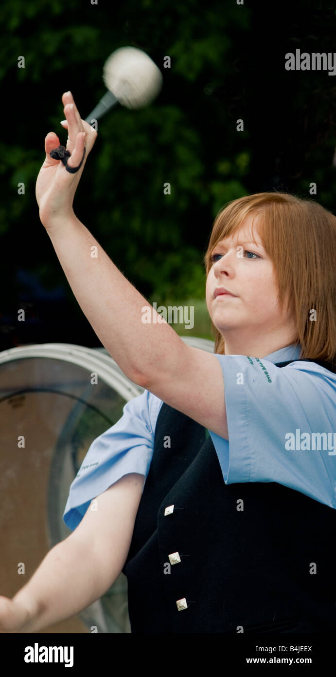 Drummer of the St Lawrence Pipe Band Howth performing at the World Pipe